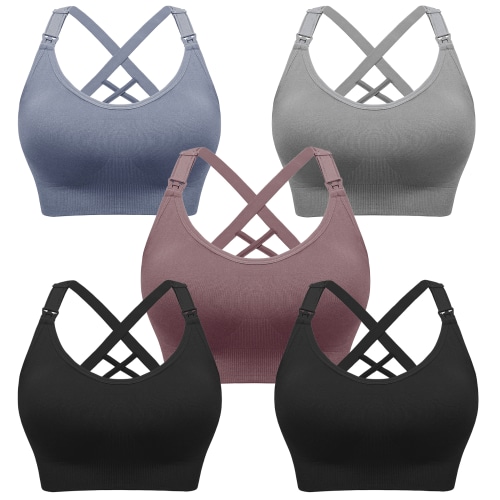 Nursing Bras for Breastfeeding, Seamless Nursing Sports Bra Support Yoga Maternity Bras Pregnancy Sleep Bralette