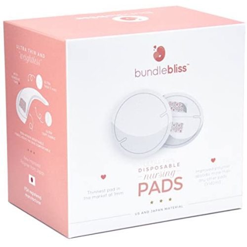 Thinnest Pads Ever. Bundlebliss Disposable Ultra Thin Nursing Breast Pads. 60 Highly Absorbent Breastfeeding Milk Pads.