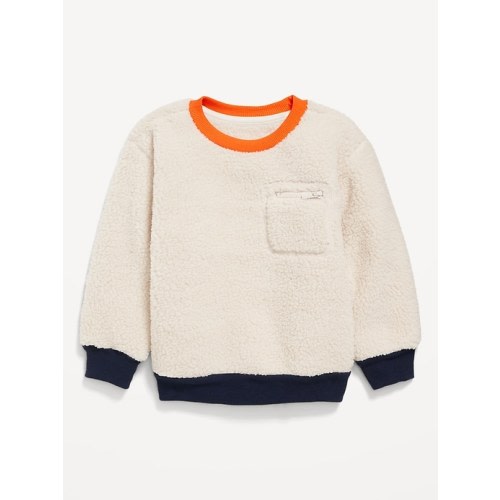 Oversized Sherpa Zippered Pocket Sweatshirt for Toddler Boys