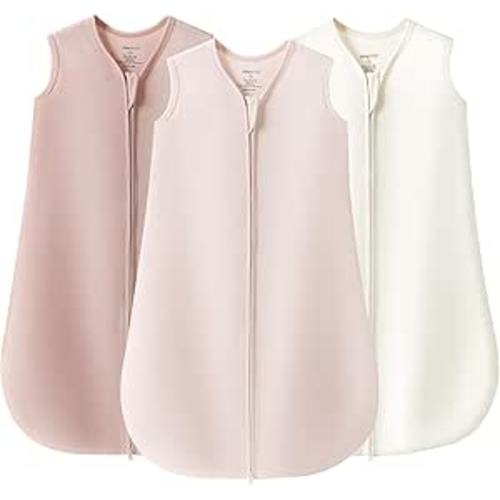 JELLYMONI Baby Sleep Sack 6-12 Months, 100% Cotton 3 Pack 0.5 TOG Baby Wearable Blanket Infant Sleep Sack with 4-Way Zipper Newborn Sleep Sacks