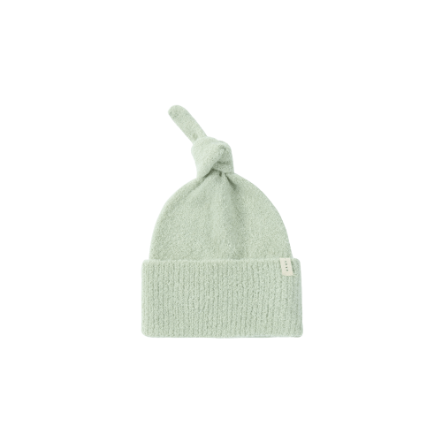 Boucle Knit Baby Knotted Hat. Sage