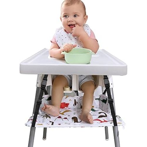 Highchair Footrest for IKEA Antilop, Height Adjustable High Chair Foot Rest, Nylon Cushion Highchair Footrest with PP Board, Suitable Footstool with Rounded Corners