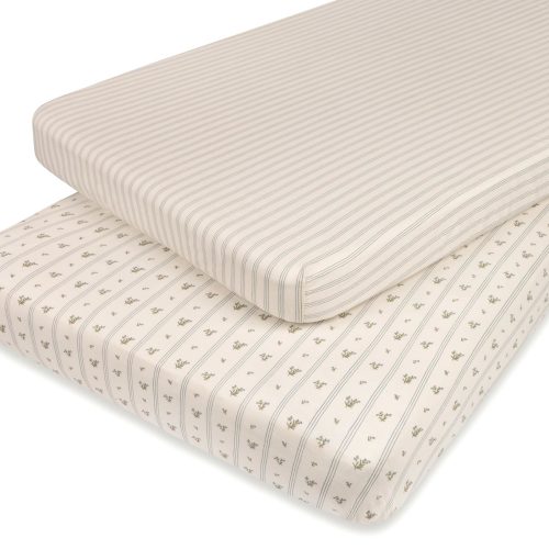 Pack N Play I Portable Crib Sheet Set - Linear Berry Leaf – Ely's & Co.