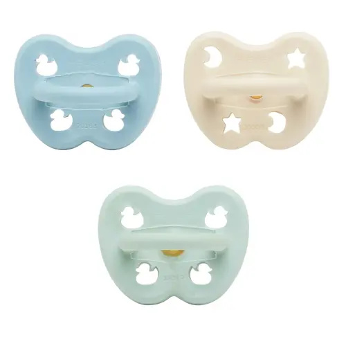 Trial Trio-Pack Natural Rubber Pacifiers - Three Teat Mix for Newborn 0+ Months - 0-3 months