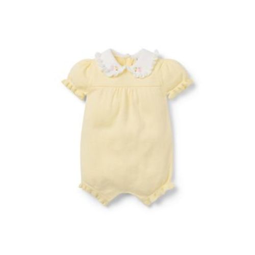 Girls' The Embroidered Ruffle Collar Romper - Baby
