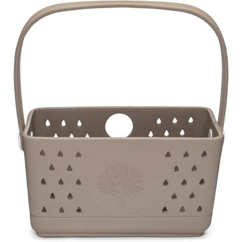 Parker Baby Bath Caddy | BPA Free & Food Grade Shower Caddy Organizer for Toys & Supplies | Quick-Dry, Sturdy & Perfect Size Shower Basket w/Handle in Neutral Colors