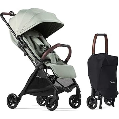 Silver Cross Jet 5 - Full Size TSA Approved Infant & Toddler Travel Stroller - Lightweight, Compact & Easy to Fold, with All-Terrain Wheels and One Hand Full Flat Recline (Sage Green)
