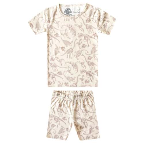 2pc Short Sleeve Pajama Set - Jurassic Park Fossils