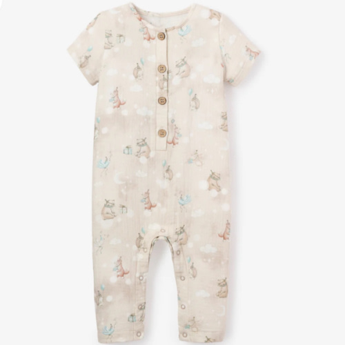 Birthday Print Organic Cotton Muslin Jumpsuit – Elegant Baby