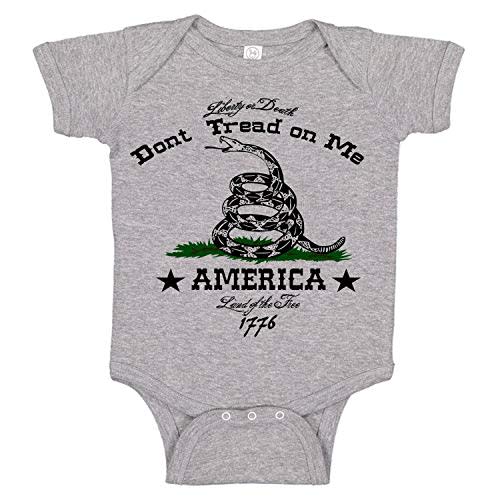 Don't Tread On Me Liberty or Death Military Themed Gadsden Flag Baby Bodysuit Romper Onesie