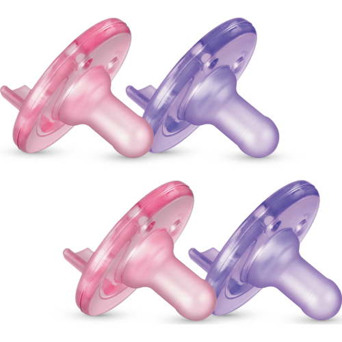 Philips Avent Soothie Pacifier, Pink/Purple, 0-3 Months, 4 Pack