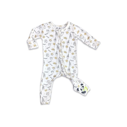 Baby & Toddler Kids' Milk & Cookies Convertible Footie Pajamas, 0-3 M, Milk And Cookies