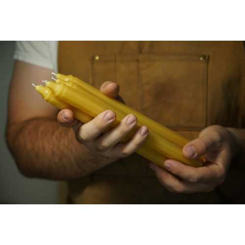 100% Pure Beeswax Taper Candles | Octagonal Beeswax Tapers | Boxed Taper Candle Gift Set for Him/Her | Christmas Gifts for Mom and Dad