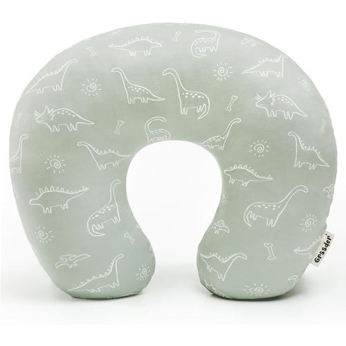 GRSSDER Nursing Pillow Cover Stretchy Minky Removable Nursing Covers for Breastfeeding Pillows, Ultra Soft Comfortable Slipcover for Baby Boy and Girls, Jungle Bear/Rainbow