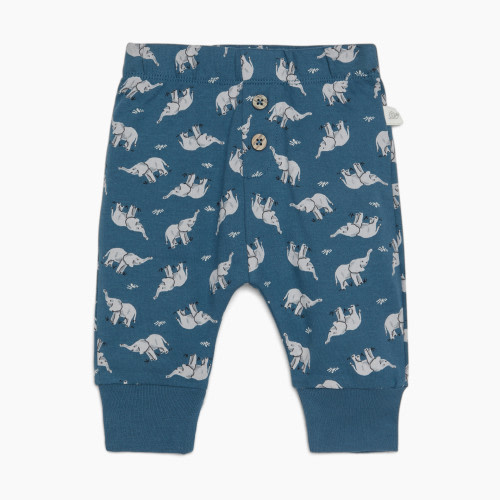 Tiny Kind Printed Organic Cotton Pants - Happy Elephant, 6-9 M