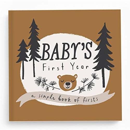 Lucy Darling Little Camper Baby Memory Book - First Year Journal Album to Capture Precious Moments - Milestone Keepsake for Boy Or Girl - Made in USA