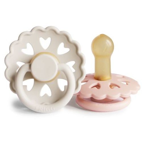 FRIGG Andersen Fairytale Natural Rubber Pacifier 2-Pack Cream/Blush 6-18 Months