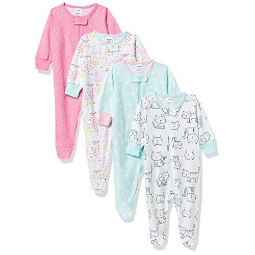 Onesies Brand baby-girls 4-pack Sleep 'N Play Footies Multi Pack