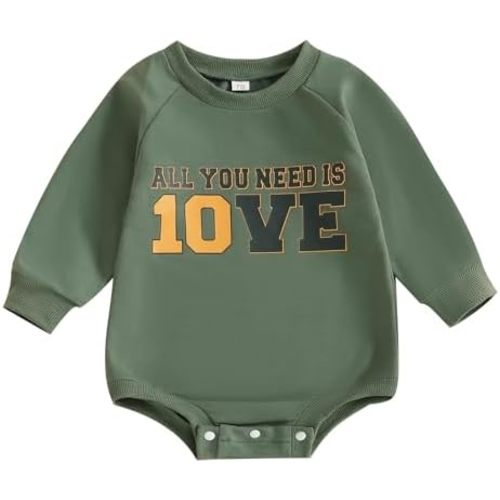 SAYOO All You Need is Love Clothes Newborn Baby Boy Girl Football Bubble Sweatshirt Romper Fall Pullover Bodysuit Outfit