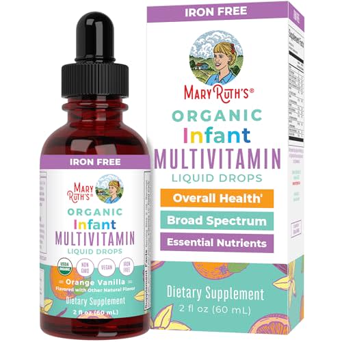 Multivitamin for Infants by MaryRuth's | USDA Organic | Multivitamin Liquid Drops for Babies 6-12 Months | Immune Support & Overall Wellness | Vegan | Non-GMO | Gluten Free | 2 Fl Oz