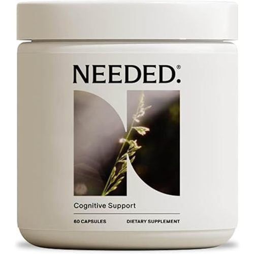 Needed. Cognitive Support - Comprehensive Supplement with Ashwagandha, Reishi & Lion's Mane Mushrooms, Breastfeeding Safe - Supports Focus, Attention, & Memory, 30-Day Supply