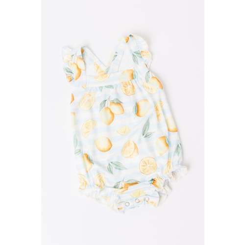 Mila & Rose- Lovely Lemons Ruffle Cross Back Romper |