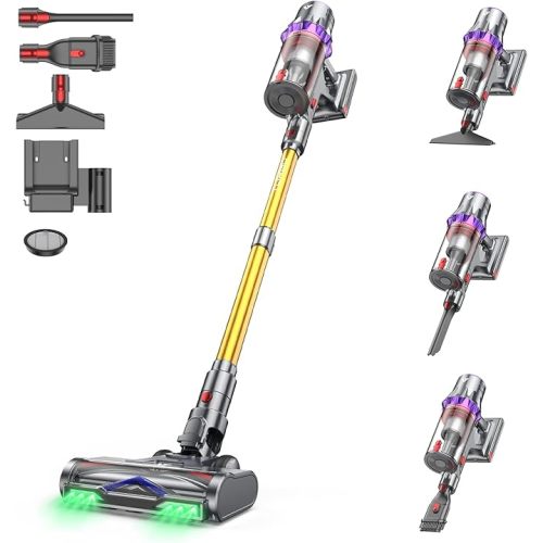 Coovy SU7 Ultra Cordless Vacuum Cleaner, 55KPa/650W 80Mins Runtime Powerful Suction Stick Vaccum for Whole-House Cleaning, Self-Standing Anti-Tangle Vac for Hard Floors Carpet Pet Hair, Ultra Version