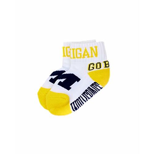 NCAA Michigan Wolverines Unisex Michigan Baby Qtr Sockmichigan Baby Qtr Sock, Blue, Bax 12-24 Months