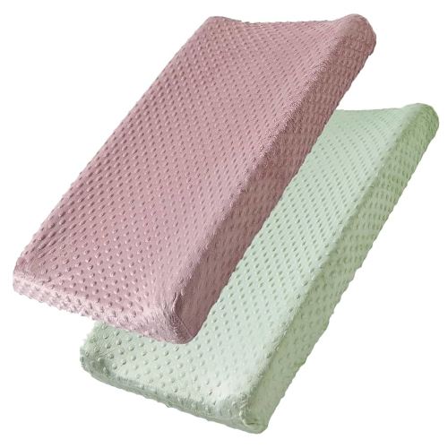 Changing Pad Cover, 2 Pack Soft Changing Table Sheets for Baby Boy and Girl, Diaper Changing Table Cover Fit 32"/34'' x 16" Pad (Green + Sepia Rose)