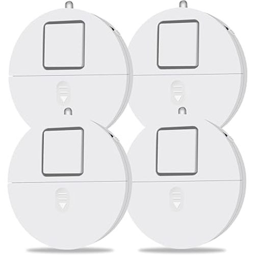 Window Alarm System 4-Pack - Ultra-Loud 120dB Alarms with Advanced Vibration Sensors - Window Security Alarms for Glass Break Detection - Features Low Battery LED Indicator