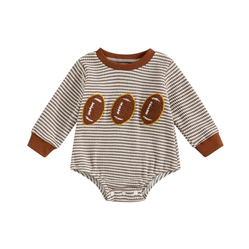 Madjtlqy Newborn Baby Boy Girl Fall Clothes Letter/Embroidery Print Sweatshirt Romper Oversized Infant Long Sleeve Bodysuit