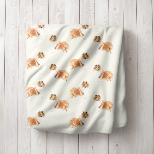 Watercolor Rough Collie Minky Fleece Blanket, Rough Collie Baby Blanket, Dog Blankets, Rough Collie Nursery Decor