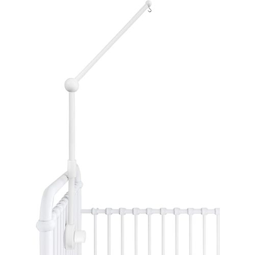 Crib Mobile Arm - Wooden Baby Mobile Hanger for Crib (31 inch, 100% Natural Beech Wood) - Mobile Holder for Crib Strong Anti Slip Attachment - Mobile Stand for Crib Nursery Décor (White)