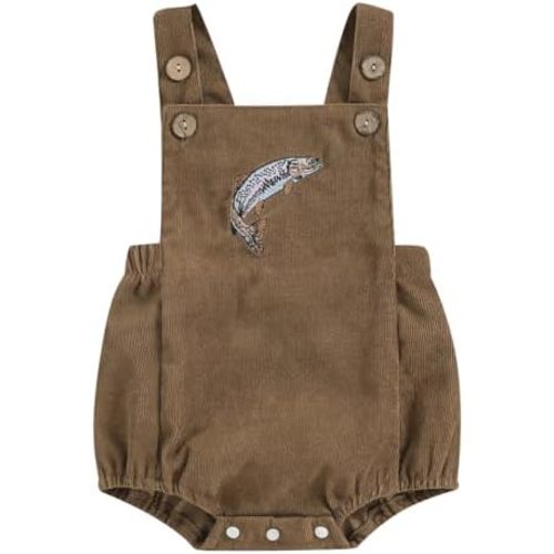 Pudcoco Infant Baby Boys Girls Overalls Sleeveless Mallard Duck Embroidery Corduroy Rompers Newborn Summer Outfit