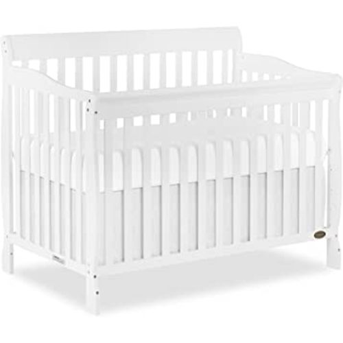Dream On Me Ashton 4-in-1 Convertible Full-Size Baby Crib, White, GreenGuard Gold & JPMA, Sustainable Pinewood, 4 Mattress Heights, Converts to Toddler, Day & Full-Size Bed