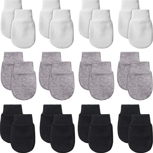 12 Pairs Newborn Baby Mittens Infant Toddler Gloves No Scratch Mittens Gloves for 0-6 Months Baby Boys Girls