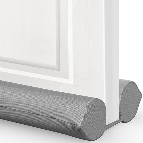 Comfyanno Under Door Draft Stopper - Bottom Door Gap Filler & Seal - Windproof Coating Cover - Fits 24” to 30” Door - Block Noise, Sound, Cold Air, Light, Wind - Easy Install Draft Blocker - Gray