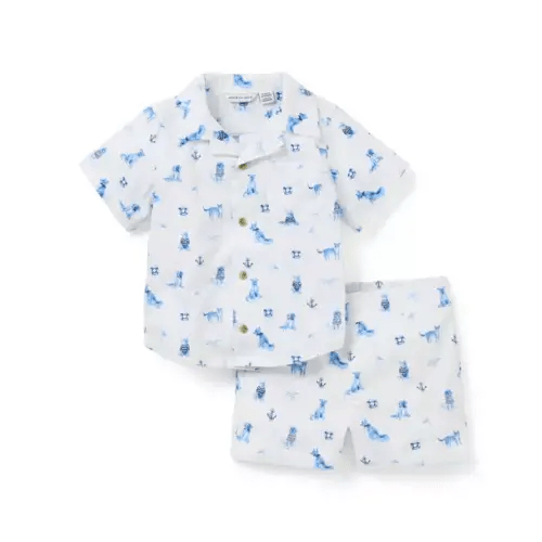 Newborn White Nautical Dog The Cabana Matching Baby Set by Janie and Jack