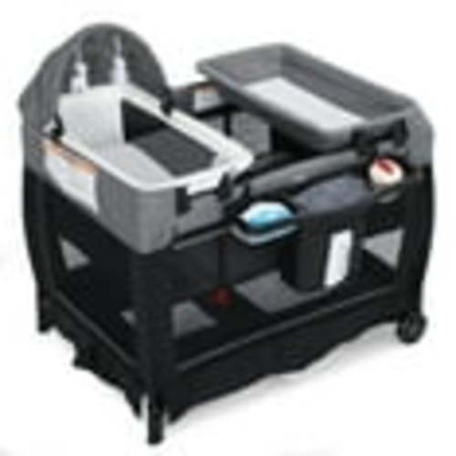 AILEEKISS 3-in-1 Nursery Center, Foldable Baby Playard with Changing Table for Newborn, Black