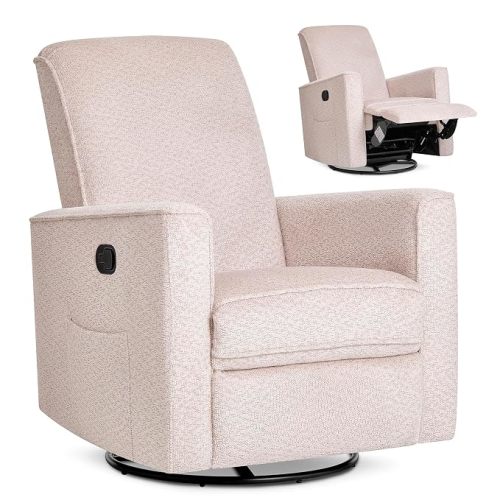 Evolur Raleigh Plus Nursery Glider Recliner, GREENGUARD Gold, Ballet Pink