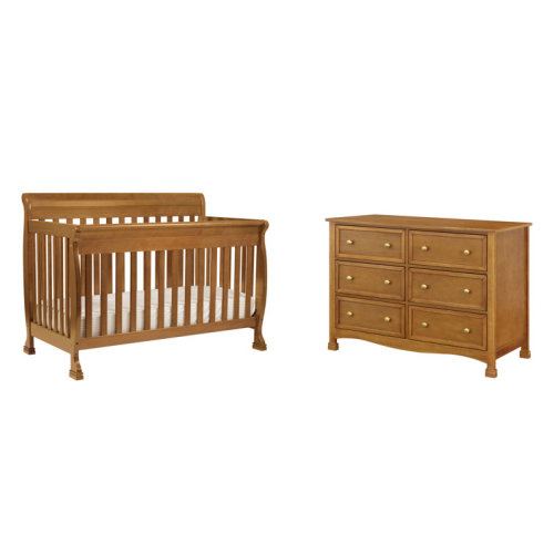 4-in-1 Convertible 2 Piece Crib Set Chestnut
