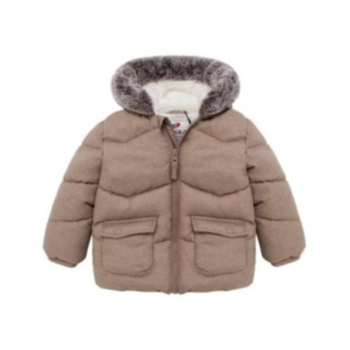 Baby Boys Sherpa Lined Puffer Jacket Warm Winter Coat with Hood for Newborn