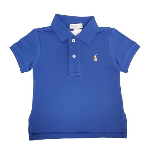 POLO RALPH LAUREN Infant Boys Mesh Classic Fit Polo Shirt (6 Months, Royal Blue (Yellow Pony))