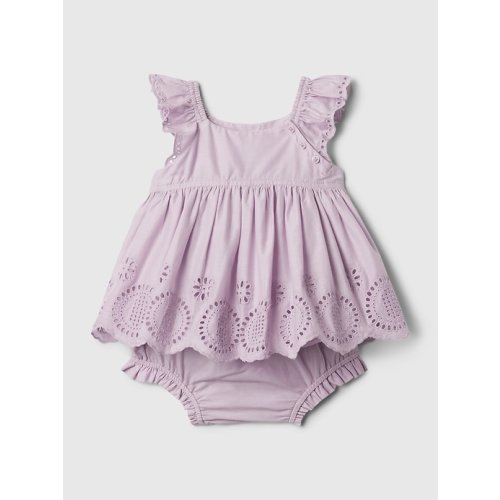 Baby Eyelet Outfit Set in orchid petal, size: 6-12 M