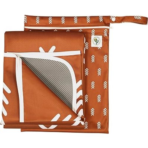 60" Boho Splat Mat Waterproof Washable w/Carrying Case | Baby Splat Mat for Under High Chair for Meals | High Chair Mat for Floor | Splash Mat for Under High Chair for Crafts | High Chair Floor Mat