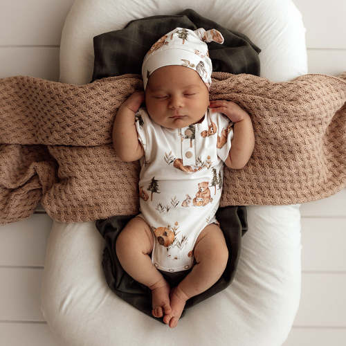 Bears Short Sleeve Organic Bodysuit | Snuggle Hunny
