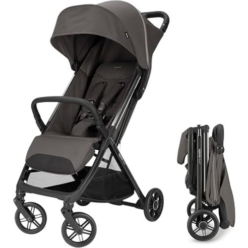 Inglesina Quid³ Lightweight Compact Travel Stroller for Baby & Toddler 0-55 lbs – One-Hand Fold, Reclining Seat, Airline Approved, Car Seat Compatible, UPF 50+ Canopy – Orbital Gray