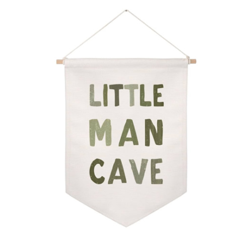 Little Man Cave Pennant Flag Wall Art Banner, Kids Room Decor, Nursery Wall Decor, Little Man Cave Sign, Hanging Canvas Banner, Baby Boy Wall Art, Kids Wall Art, Boys Room Decor, Boy Nursery Decor