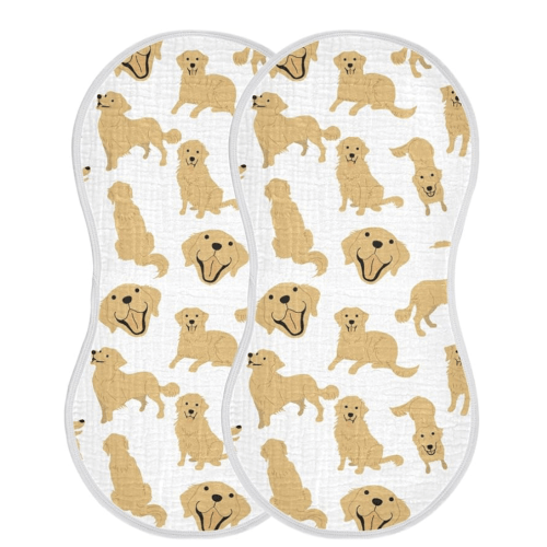 Golden Retriever Dog Muslin Burp Cloths