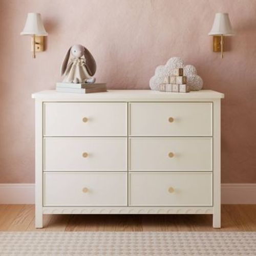 Graco Sasha 6-Drawer Double Dresser - Frosted Oat